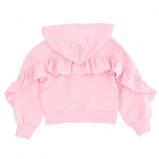 Girls pink cotton jacket with flowers
