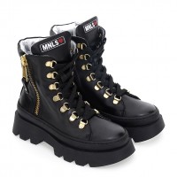 Girls black leather boots MNLS
